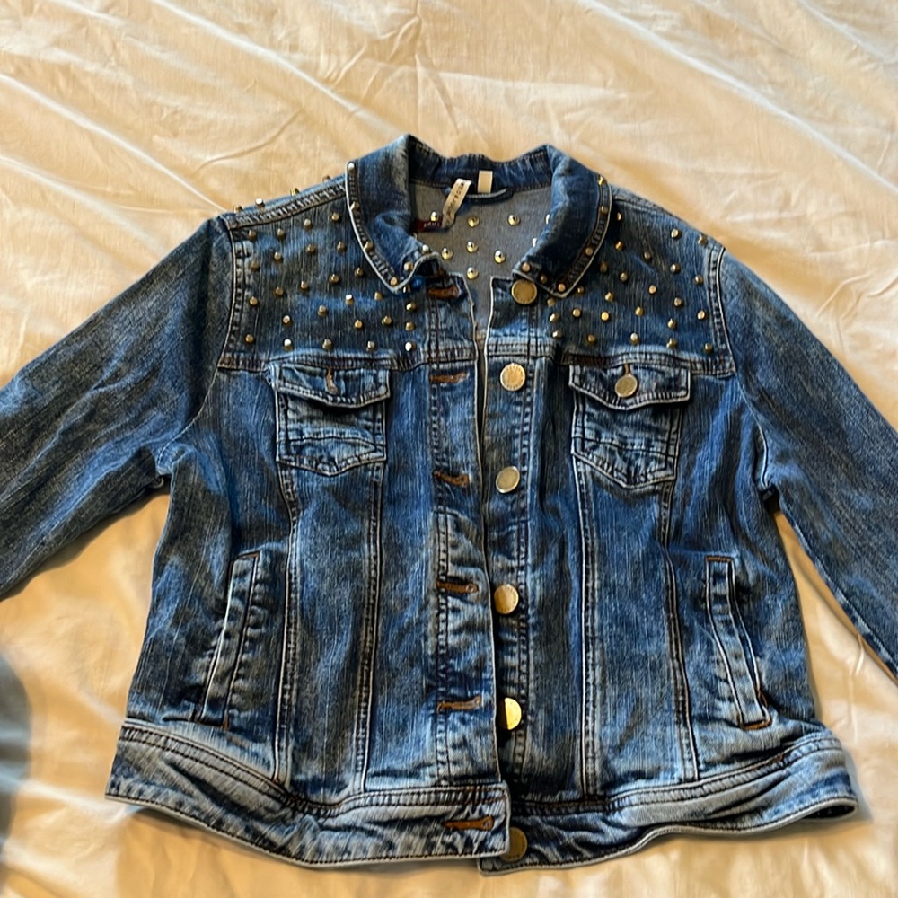 Romeo and Juliet couture studded jean jacket